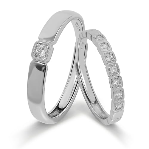 Alliances de mariage Meissa en argent gravé, l'excellence des bagues ajustables