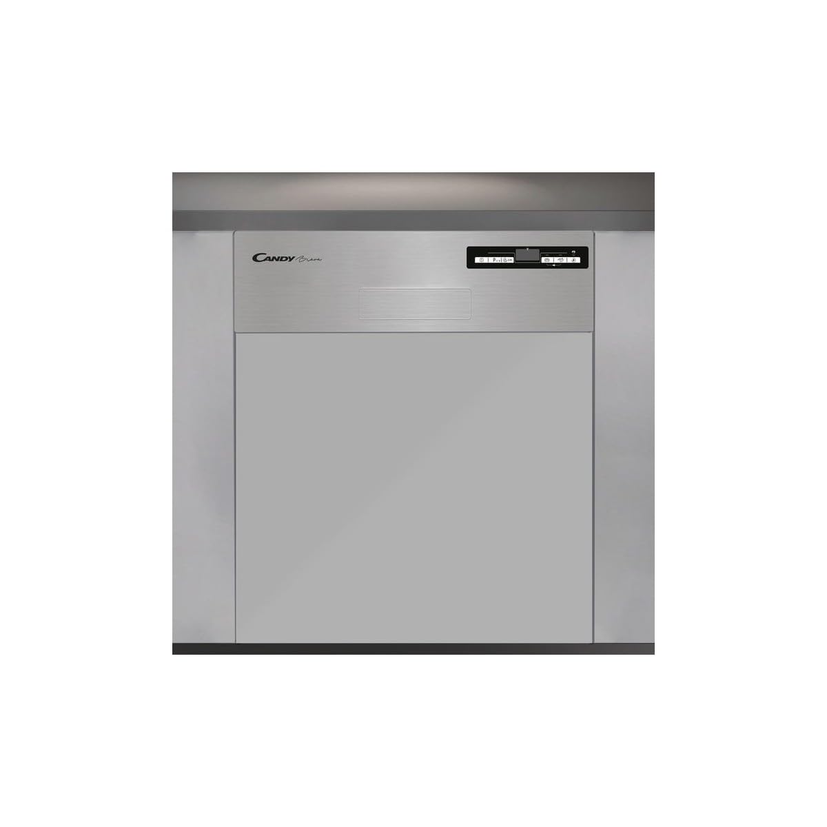 Candy Brava CDSN 2D520PX Lavastoviglie da Incasso, 15 Coperti, 9 Programmi, Wi-Fi + BLE, Connesso, Partenza Ritardata, Classe E, 59,8x57x82 cm, Inox