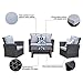 4 Piece Wicker Patio Conversation Furniture Sets,Rattan Outdoor Balcony Couch Chair with Cushion Table,Porch Backyard Outside Garden Lawn Yard Sectional Sofa Wicker Patio Furniture Sets