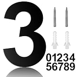8 Inch Floating House Numbers, 304 Stainless Steel Modern House Numbers for Outside Black Home Addre