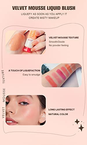 Sumeitang Face Liquid Blush, Sheer Flush Of Color, Blendable Gel-Cream Blusher Makeup, Natural-Looking, Long Lasting, Lightweight, Breathable Feel, Facial Blush Stick, Ideal Cheek Blush Gift For Women #TOP3