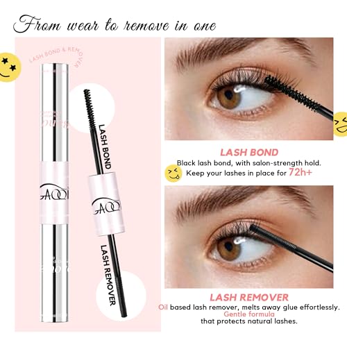 GAQQI Lash Bond and Remover 2 in 1, Waterproof Lash Cluster Glue & Lash Remover, Super Strong Eyelash Glue 72h+, Fast Removal No Residue - Thumbnail 3