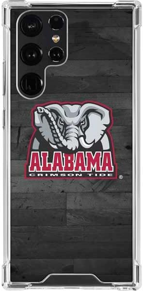 Skinit Clear Phone Case Compatible with Galaxy S24 Ultra - Officially Licensed University of Alabama Basketball Wood Design