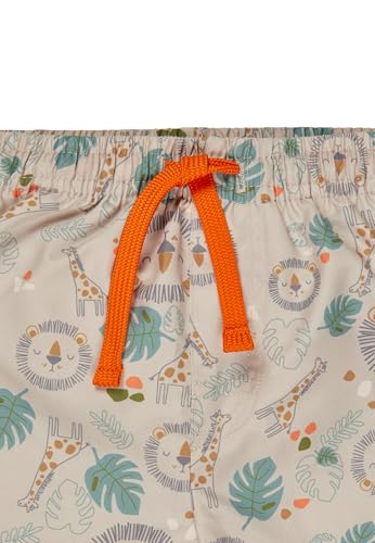 Sterntaler Badeshorts Safari – Baby- & Kinderbadeshorts aus schnelltrocknendem Material mit Safari-Muster, Kordelzug am Bund und Windeleinsatz bis Gr. 86/92, UV-Schutz 50+, beige, Größe 92