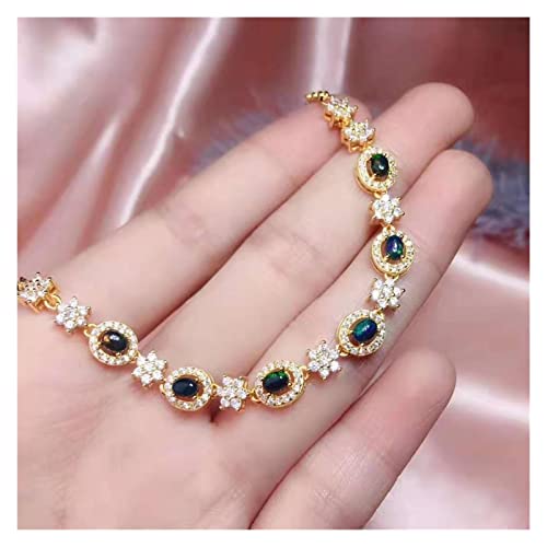Opale noire bracelet argent 925 véritable bijou pierres naturelles 3x4mm