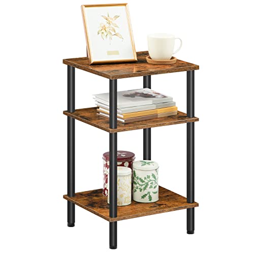 Hoobro End Table, Set Of 2, 3-Layer Tall Side Table, Nightstand For Small Space, Besides Table In Bedroom, Sofa Table For Living Room, Industrial Style, Easy Assembly Rustic Brown Bf10Bzp201 #TOP6