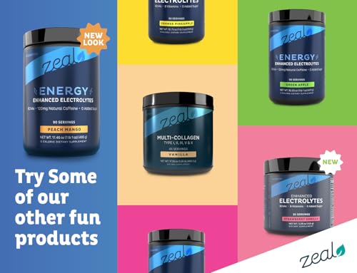 Image of Electrolytes Powder with Caffeine - Enhanced Keto Energy & Hydration Drink Mix - Zero Sugar Electrolyte Powder w BCAAs B-Vitamins Potassium Zinc Magnesium - (90 Servings | Peach Mango)