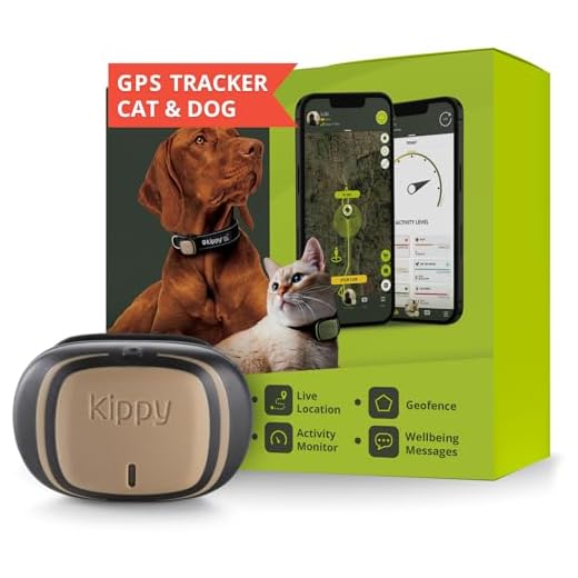 Kippy - Kippy EVO - Det nya GPS-halsbandet och Aktivitetsmonitor för Katter och Hundar, 38g, Vattentät, Batteritid 10 dagar, Brunt Trä