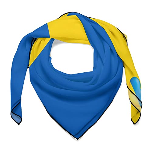 Ukraine Flag of Ukrainian Women Scarf Square Silk, Head Scarf Neck Scarf 27 Inch Large Fashion Wrap