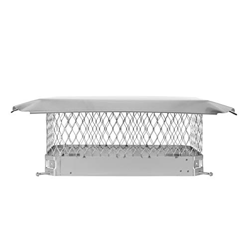 Draft King SS1318U Bolt On Stainless Steel Single Flue Chimney Cap, 13" x 18"