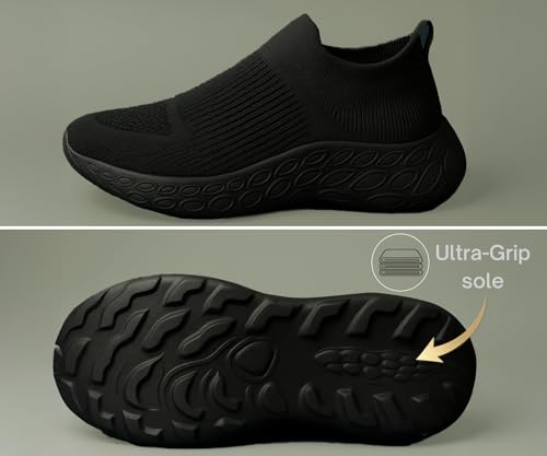 Image of Kraasa Walking Shoes for Men Height Increasing Sports Shoes Ultra Grip Soft Sole Gym Shoes Workout Lightweight Running Shoes for Men