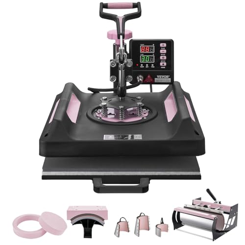 VEVOR Pro 15x15 Heat Press with 30 OZ Tumbler Attachment, 8in1 Combo...