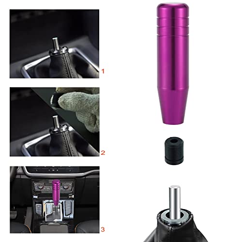 Lunsom 5" Aluminum Gear Lever Shifter Knob Long Alloy Shift Stick Handle Car Automatic Shifting Head Fit Most Manual Transmission Vehicles (Purple) #TOP1