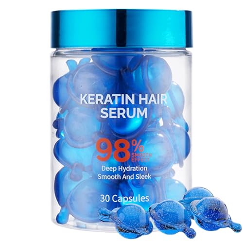 KORMESIC Keratin Hair Serum Capsules - 98% Better Deep Hydration & Moisturizing with Argan Macadamia Avocado Oils Vitamins A C E & Pro B5 Organic Jojoba Oil (1 PCS)