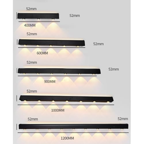 Applique murale extérieure LED 100cm aluminium noir IP65 rectangle