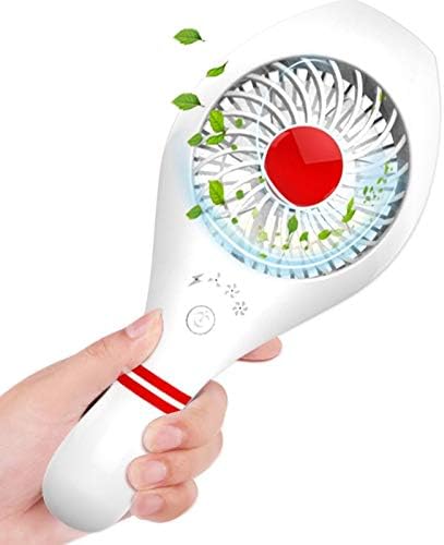 Handheld Fan Portable Fan Bowling Standable Fan with LED Light 3 Speeds USB Rechargeable Battery Low Noise for Home Travel Bedroom Office
