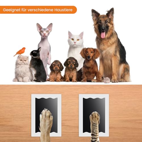 2 pcs Fußabdruck Baby Nabance Pfotenabdruck set Hund Katze mit 4 Karten Baby Fussabdruck set Baby Handabdruck Abdrücke Hundenasenabdruck Hundegeburtstag Geschenk für Hundebesitzer