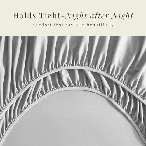 Image of Hearth & Harbor Extra Deep Pocket Queen Sheets Sets - Fits Mattress 18-24 Inches Deep - Extra Deep Pocket Sheets - 6 Piece Queen Size - Silver