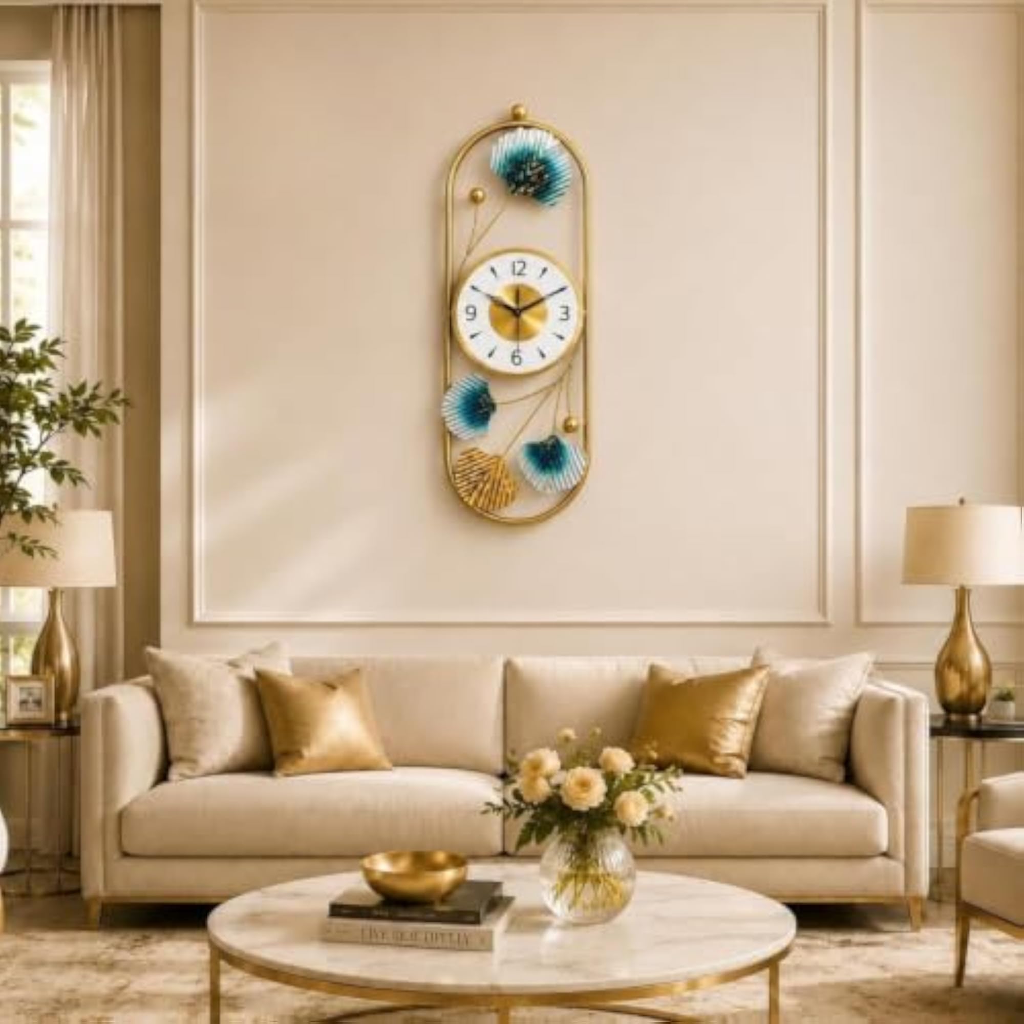 Modern Art Wall Clock Luxury Metal Designer Timepiece
