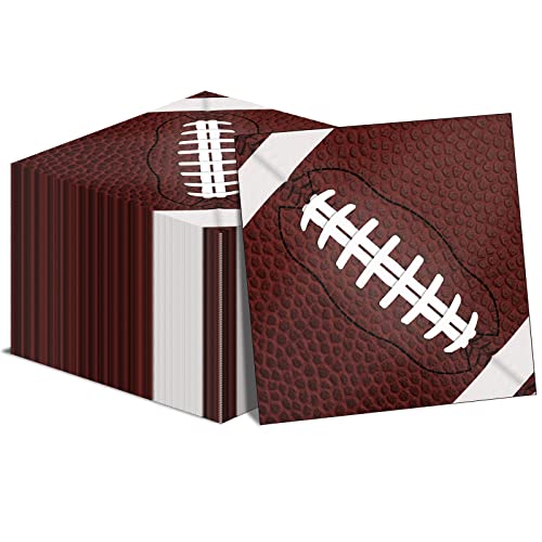 Image of gisgfim 50 Pcs Football Party Napkins Football Birthday Disposable Paper Napkins Rugby Game Luncheon Napkin Supplies Decorations Favors for Sport Theme Party