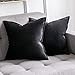 MIULEE Funda de Cojines para Sofá Funda de Almohadas de Terciopelo Suave Almohada Decorativa Moderna Funda Cojin para Sala de Estar Cama Silla Dormitorio 2 Piezas 60x60 cm Negro