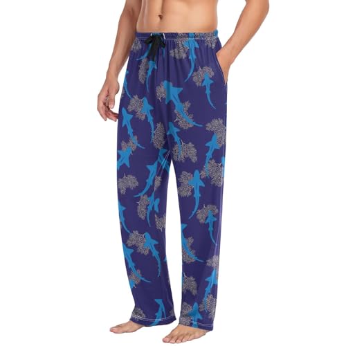 Mens Pajama Pants Theme Of Sharks Men's Pajama Bottoms Sleep Lounge Pj Pants for Men Drawstring Pockets S-XXL3