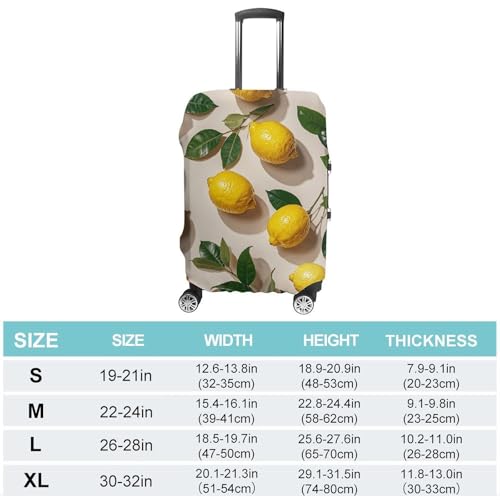 Suitcase Covers for Luggage Washable Luggage Cover Lemon Pattern Luggages Wheel Covers Elastic Travel Carry On Suitcase Cover Travel Luggages Protector Sleeve Fit 29-32 Inch L2