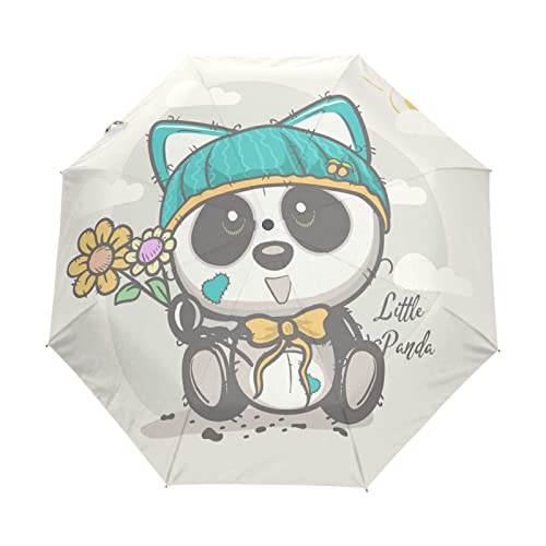 Parapluie panda pliable et automatique pour se protéger de la pluie avec style en voyage