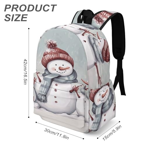 Winter Snowman Printed Backpack Water-Resistant Pack Stylish Bag Lightweight Travel Backpack3