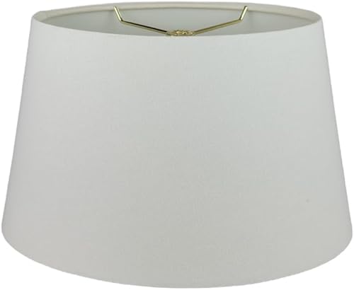 Royal Designs, Inc. Pantalla de lámpara ovalada poco profunda, HB-611-10LNWH, lino blanco, (8.5 x 5.5) x (10 x 6.5) x 5.5