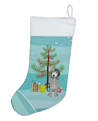 Caroline's Treasures WDK3030CS Doodle Silver #1 Christmas Christmas Stocking Fireplace Hanging Stockings Christmas Season Party Decor Family Holiday Decorations