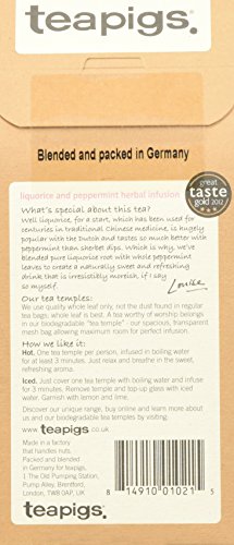 Teapigs Liquorice & Peppermint - 15 Tea Temples(Net Wt 1.6 Oz) #TOP1