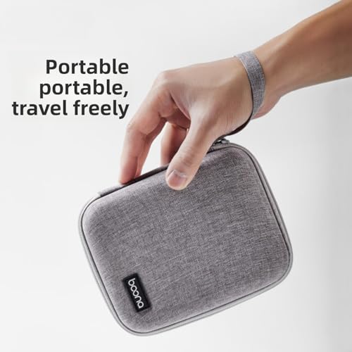 Elektronik-Zubehör Organizer, Hartschalen-Aufbewahrungstasche für Laptop-Ladegerät und Maus, Grau, 12 x 16 x 6 cm (schwarz)