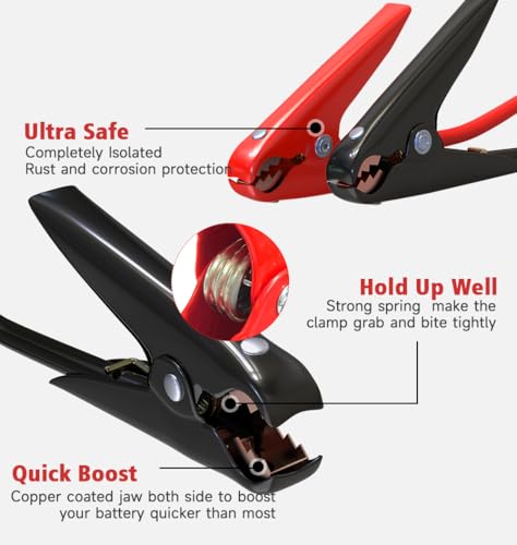Jumper Cables Heavy Duty, Booster Cables 1 Gauge 30Feet 900AMP Automotive Jumper Cables Kit for Car, SUV, and Trucks with Professional Clamps and Carrying Bag