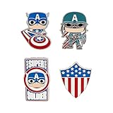 Loungefly Marvel Pins: Avengers - Captain America 4 Piece Pin Set, Amazon Exclusive,Multicolor,MVPN0143
