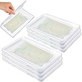 Hushee 12 Pcs Clear Flat Breast Milk Freezer Storage Organizer Space Saving Breastmilk Storage Breastmilk Freezer Tray Breastfeeding Bag Organization, 7.87 x 4.72 x 0.67 in