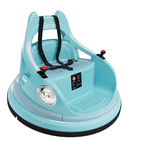 Bumper Car for Kids, 12V Ride on Bumper Car for Toddler with Remote Control, 2-Speed, 2 Driving Modes, 360°Spin, Anti-Collision Padding, Lights, Music, Electric Bumping Car for Children 1.5-6, Blue
