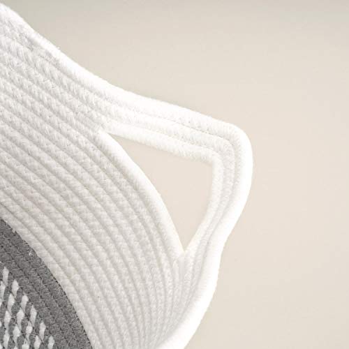 Chicvita Square Cotton Rope Woven Basket With Handles For Books, Magazines, Toys Decorative Rectangle Basket For Baby Nursery, Living Room, Bathroom 13.5 Inch X 11 Inch X 9.5 Inch, Pack Of 1 #TOP2