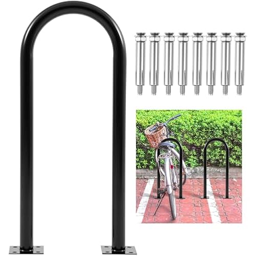 2-3 Bike Capacity U Bike Rack Commercial Bicycle Rack 33" L Heavy Duty Galvanized Steel Bicycle Organizer Ground Parking Stand for Outdoor Garages Streets Yards Parks Schools Sidewalks
