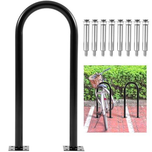 Otoolling 2-3 Bike Capacity U Bike Rack Commercial Bicycle Rack 33" L Heavy Duty Galvanized Steel Bicycle Organizer Ground Parking Stand for Outdoor Garages Streets Yards Parks Schools Sidewalks