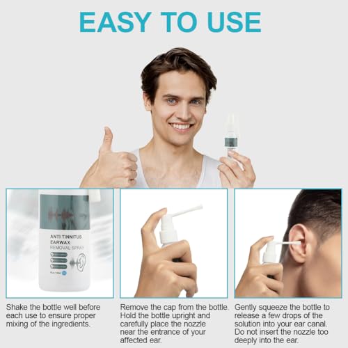 Olive Oil Ear Spray, Sanftes Ohrenschmalz-Entfernungsspray, Entfernt verhärtetes Ohrenschmalz, um verstopfte Ohren zu lindern 30ml