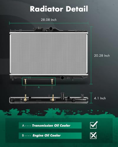 Image of SCITOO Engine Cooling Radiator compatible with Toyota Corolla 1998-2002