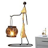 candelabro de piedra ♠Elegante decoración de mesa: el portavelas retro de metal añade el acento perfecto en tu hogar, jardín o decoración de eventos. Complementa cualquier entorno con su atractivo y llamativo diseño.