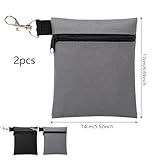 2 Pcs Golf Tee Bag Pouch, Golf Accessories Bag, Golf Ball Bag, Golf Tee Bag, With Metal Lobster Claw Clip For Valuables And Golf Accessories, Clips To Your Golf Bag For Extra Storage(Black And Grey) - Image 2