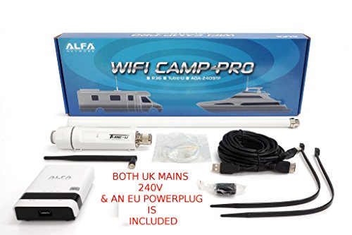ALFA Network WiFi Camp-Pro G, 1 X R36,1 X Tube U G & 1 X AOA-2409 Outodoor 9 dbi Marine antenna Universal WiFi/Internet Range Extender Kit for Home, Boat, and RVs.