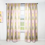 DesignQ 'Retro Pastel Circular Pattern IV' Mid-Century Modern Curtain Panel