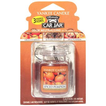 Yankee Candle Fall Favorites 3-Packs Car Jar Ultimate (Apple Pumpkin, Autumn Wreath, Spiced Pumpkin) #TOP12