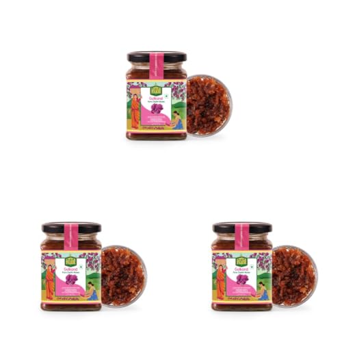 Image of THE LITTLE FARM CO Healthy Dessert Gulkand (250g) - Made With Pure Chaitri Gulab | Rose Petal Jam | Sundried With No Artificial Flavors | Traditional Recipe | Ayurvedic Digestive & Natural Body Coolant