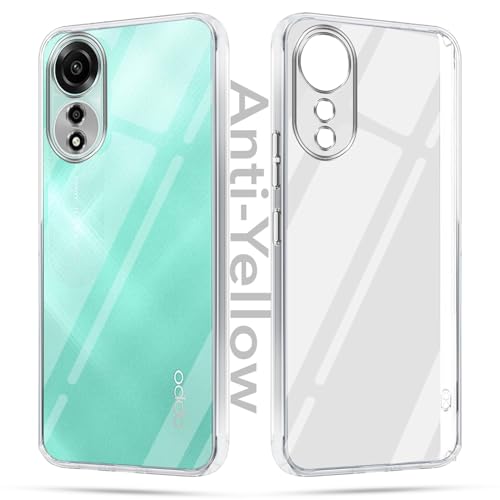 Image of Jkobi Lifetime Anti-Yellow Clear Back Cover Case for Oppo A78 4G (Sleek Hard Crystal | Shockproof and Camera Protection)