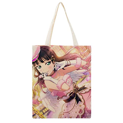 ラブライブ スクスタ 黒澤ダイヤ トートバッグ かわいいキャンバスバッグ トートバッグ 38x46cm 大容量 多機能 斜めがけ 肩掛けバッグ 通学 出掛けバッグ マイバッグ コンビニ 買い物バッグ バッグ トート 軽量 ショッピングバッグ 手提げ プレゼント 38x46cm